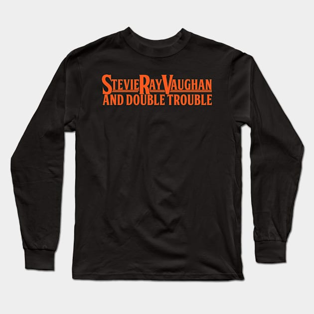 SRV Stevie Ray Vaughn & Double Trouble Vintage Rock Logo Long Sleeve T-Shirt by robotbasecamp